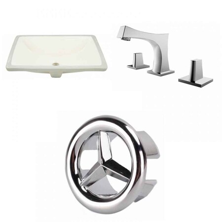 AMERICAN IMAGINATIONS 20.75" W Rectangle Undermount Sink Set In Biscuit, Chrome Hardware AI-26704
